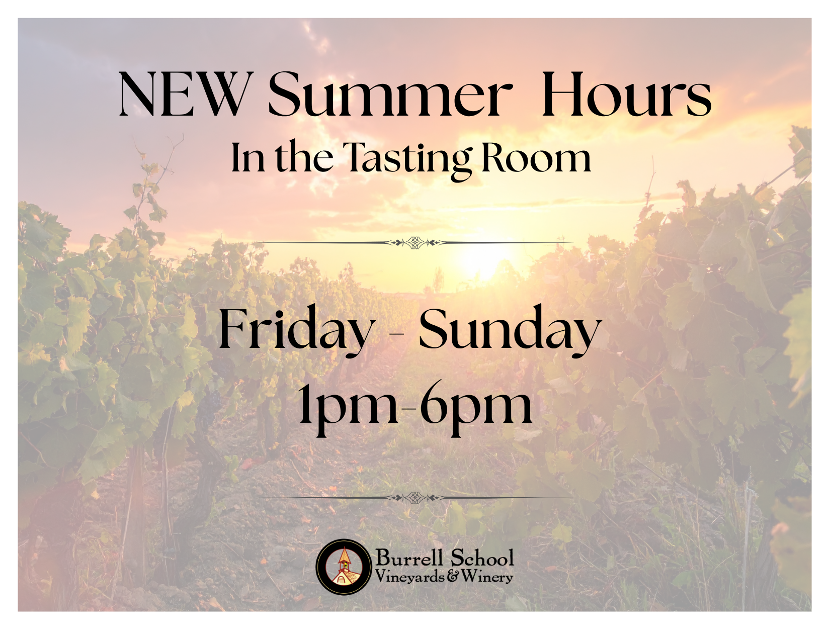 NEW Summer Tasting Room Hours 1