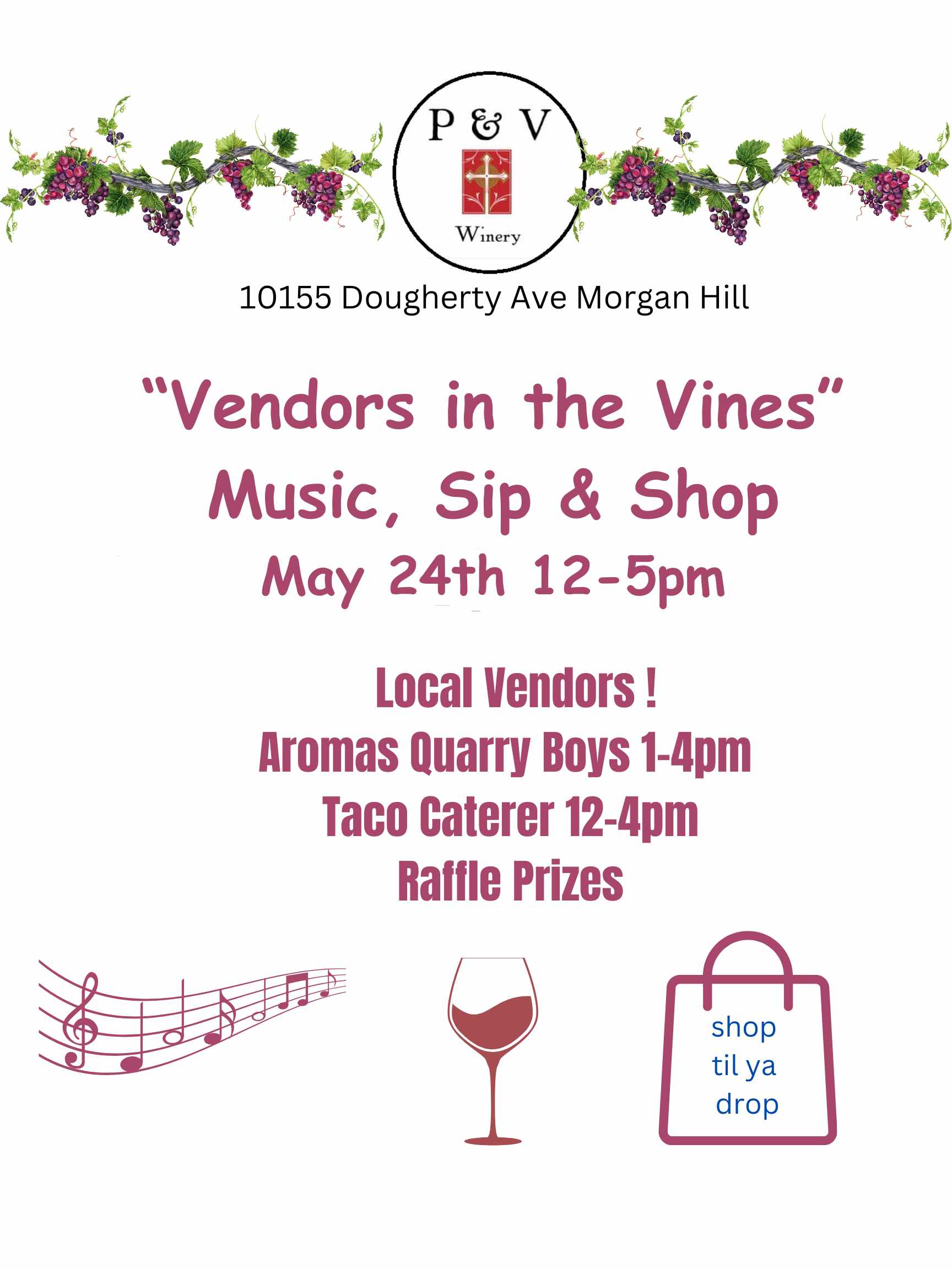 Vendors in the Vines with the Aromas Quarry Boys